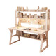 Middle school students multifunctional desk bookshelf integrated table high school students home desktop computer table simple study writing desk 120CM Morandi gray upgraded hole board