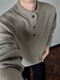 Shelley Jones American retro Henry collar sweater men's winter high-end loose casual men's bottoming sweater men's black XL recommended 120-140Jin Jin equals 0.5 kg