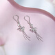 ZLF (ZLF) PT950 platinum earrings for women, butterfly tassel earrings 2.89g