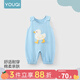 Youqi baby clothes, spring and autumn, fashionable vests and jumpsuits for boys and girls, children's going out, cute and versatile suspender pants, blue duck 90cm
