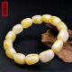 Hu Pai, one thing, one picture, one certificate, beeswax bracelets for men and women, Russian material, white flowers, pretty color, natural unbaked color, 21.8g, 12*15mm