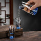 Light luxury quality white wine glass set crystal glass wine dispenser household high-end wine glass one-cup bullet cup Blue Mountain 6 pots 6 cups + rotating crystal stand