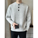 LUMILOTUS light luxury new brand autumn and winter new high-end loose pullover sweater men's Henry collar sweater gray thread black M _100-120Jin Jin equals 0.5 kg