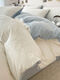 Wing Fantasy 2024 new milk velvet bed four-piece set winter thickened coral flannel bedding quilt cover sheet three-piece set Upgraded model - milk white + baby blue A-level maternal and infant use, skin-friendly and delicate 1.2m bed three-piece bed sheet set - suitable for 150x200cm