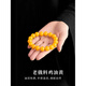 DL 1998 Fat Donglai same style natural beeswax bracelets for men, natural beeswax bracelets for women, chicken oil yellow amber ornaments 12mm natural chicken oil yellow beeswax 16-17cm hand circumference honey