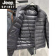 JEEP SPIRIT2025新款男士立领轻便羽绒服轻薄款百搭休闲保暖鸭绒排骨外套冬季 黑色 M
