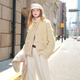 Sancai 2025 winter new style imitation suede environmentally friendly fur coat stand collar loose casual warm M