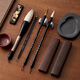 Liupintang Study Four Treasures Set Pen, Ink, Paper and Inkstone Adult Writing Brush, Ink and Inkstone Set Set of Ruler and Calligraphy Beginners and Pen Set