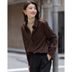 Demana Elegant Aesthetics Winter Temperament Commuting Lapel Letter Jacquard Shirt Loose Tibetan Flesh Shirt Women's Top