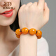 Italian old beeswax date bead bracelet, European return optimized non-natural amber bracelet, light luxury gift for men and women, men's 18mm-19mm (approximately 42 grams with certificate)