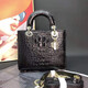 卡梵蒂（GAVADI）2024新款鳄鱼皮女包感云朵包时尚百搭贝壳包真皮手提斜挎包 黑色20cmx17cmx10cm