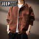 JEEP SPIRIT Jeep High-end Jacket Men's 2025 Autumn and Winter New Japanese Retro Trendy Brand Plaid Stand Collar Loose Jacket Men Red M 100-120Jin Jin is equal to 0.5 kg