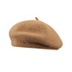 Fat Donglai's same beret women's woolen autumn and winter 2025 new Internet celebrity large head circumference sun hat, small face, warm, brown, spring and autumn style, M adjustable (55-59c) suitable for normal head circumference