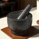 Fantasy large garlic pounder natural household stone mortar garlic mortar garlic peeler garlic press commercial garlic masher manual pounder Shandong Blackstone medium bowl type with lid