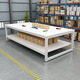 KOWSI factory workbench large table cutting table warehouse express packaging table workshop packaging operation table clothing inspection table upgraded version upgraded version four-legged double-layer length 120 width 120 height 80 cm thickened table legs
