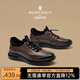 MONTAGUT Men's Shoes Autumn and Winter New Genuine Leather Casual Shoes Men's Versatile Solid Color Leather Shoes Soft Soles Light Luxury Business Thick Soled Shoes Men