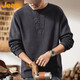 Jeep (JEEP) Men's Sweater Spring and Autumn Trendy Brand Knitted Tops 2024 Winter Casual Henley Collar Bottoming Shirt for Men 2319 Classic Coffee Jeep Official S _ 70-89Jin Jin is equal to 0.5 kg