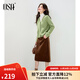 Osha temperament small fragrant style knitted cardigan for women 2025 autumn and winter new loose slimming bright silk sweater top green M