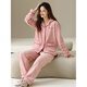 Anzhiban anti-static coral velvet pajamas for women in winter thickened warm flannel cardigan autumn and winter men's home clothes women 64957# bean sand powder M