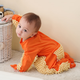 Jia Nier baby crawling clothes, crawling clothes, floor mopping onesies, spring, autumn and winter anti-baby dirty clothes, smocks, long-sleeved clothes, 90cm orange long-sleeved clothes that cover the hands and feet.
