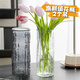Jiuqiangu Vase Glass Vase Lucky Bamboo Vase Water Ripple Transparent + Gray Glass Vase Two Pack 0985