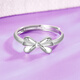 Wanfulong platinum 950 fugitive princess bow ring for women, niche design, light luxury and high-end hot style for girlfriend, platinum 950 bow ring opening 4.12g