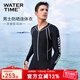WATERTIME wetsuit men's jellyfish suit snorkeling suit sun protection waterproof mother cold one-piece long-sleeved swimsuit swimming surfing equipment black XL (height 170-175 weight 65-75kg)