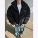 To the aesthetic style retro thickened tie-dyed cotton coat for men in autumn and winter new short bread coat for men high street silhouette cotton coat tie-dyed khaki 2XL recommended 140-160Jin Jin is equal to 0.5 kg