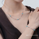 Lukfook Jewelry Platinum 950 Galaxy Brilliant Turquoise Bungee Beads Platinum Necklace Gift Price G07P0020DS 4.47g (including labor cost 1448 yuan)