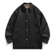 MMOPTOP silhouette lapel windbreaker autumn and winter men's British style loose high-end casual jacket MFY02 black XL