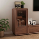 Yusenyi solid wood wine cabinet living room standing cabinet floor-standing single door sideboard simple home TV side cabinet wall storage walnut black black length 50 depth 35 height 100 single door