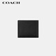 COACH Men's Short Half-Fold Cow Split Leather Wallet Black CR899