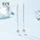Century Yuan round bead earrings platinum earrings simple classic light luxury versatile earrings birthday gift for girlfriend 1.32g
