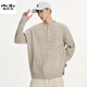 Mr. Bu knitted sweater men's knitted sweater men's autumn and winter new fashion brand American twist feel warm henley collar sweater black M