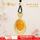 Potala Palace Beeswax Pendant Necklace High-end Niche Egg Faced Amber Sweater Chain Neck Accessories Women's Birthday Gift Beeswax Pendant