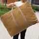 Extra large thickened travel thickened canvas quilt storage bag large capacity strong wear-resistant moving packing extra large thickened canvas no smell_load capacity 200Jin Jin is equal to 0.5kg_brown 80*60*27cm_extra large size