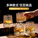 Bedojia crystal bottom rotating whiskey glass, high-end tumbler beer glass, home supplies, office high-end wineware, planet rotating cup with luminous coaster