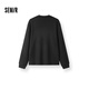 Semir long-sleeved T-shirt men's waffle solid color versatile bottoming shirt winter 2025 new inner top Henry collar black 90001 L