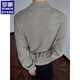 ROMON American retro Henry collar sweater for men in winter, high-end loose casual men's bottoming sweater for men, floral gray XL (approximately 120-135Jin Jin equals 0.5kg)