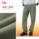 Li Ning C-position pants water-repellent sweatpants men's 2025 new loose and versatile retro casual overalls sweatpants plus velvet gray military green 731-3 M