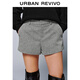 UR2025 Autumn New Women's Charming Commuting Simple Textured Shorts UWG650091 Warm Gray XL