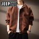 JEEP SPIRIT Jeep High-end Jacket Men's 2025 Autumn and Winter New Japanese Retro Trendy Brand Plaid Stand Collar Loose Jacket Men Red M 100-120Jin Jin is equal to 0.5 kg