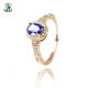 Tanzanite ring women's s925 silver niche design ring tanzanite bare stone self-discipline couple ring index finger ring 10s925 silver tanzanite ring