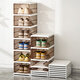 EACHY shoe cabinet installation-free shoe box entry door foldable shoe cabinet home all-in-one cabinet dust-proof shoe rack shoe box brown-6 compartments