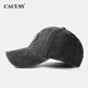 CACUSS Denim Broken Baseball Hat Women's Summer Versatile Broken Fashionable Peaked Hat Men's Large Head Visor Black One Size Adjustable (657-59CM)