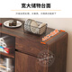 Yipinfan honest wood sideboard against the wall integrated tea cabinet side cabinet French retro multi-layer storage cabinet living room tea and wine cabinet All solid wood + upgraded thickened 16MM back panel Walnut color sideboard 80*40*89cm