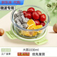 Supor glass lunch box, microwaveable, special bowl with lid, office worker lunch box, separated fruit lunch box, Nordic green round 1030ml