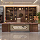 Ningqiu Luoge (NICHLORT) New Chinese style desk President's desk High-end North American black walnut solid wood boss's desk Chairman's desk 2.6m desk + side cabinet Black gold wood