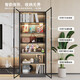 Zhong Zhanggui glass small wine cabinet living room wall display cabinet storage cabinet light luxury red wine cabinet household small wine storage cabinet 80x32x200 double door glass dark gray delivery to home