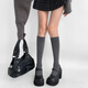 Perfect gray jk over-the-knee socks for women, autumn and winter long tube, extended over-the-knee gray, one size fits all